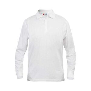 Clique Mens Classic Lincoln Long-Sleeved Polo Shirt / White